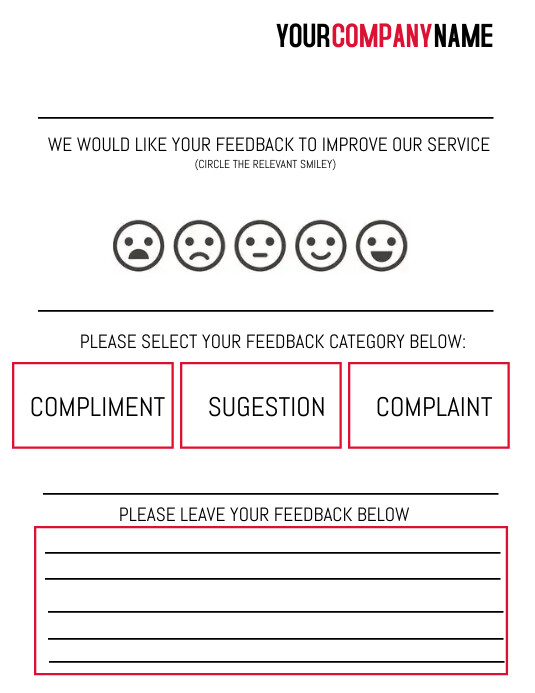 Feedback Form Template PosterMyWall