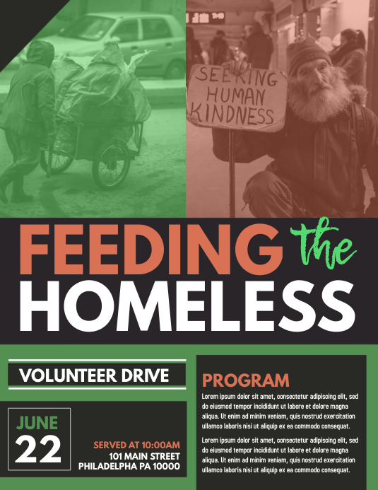 Makan brosur Tunawisma Templat PosterMyWall