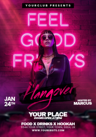 Feel Good Fridays party flyer A5 template