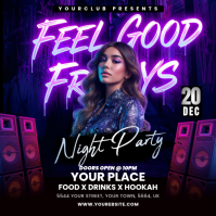 Feel Good Fridays party flyer Message Instagram template