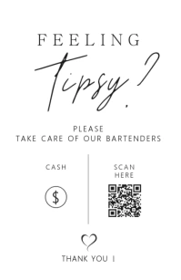 feeling tipsy qr code sign card rack card Meia página larga template