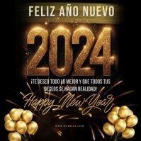 Feliz Año Nuevo 2024 video fireworks Instagram na Post template