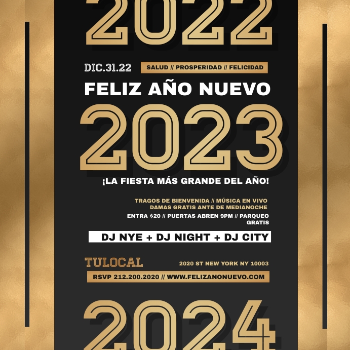 Feliz Ano Nuevo Flyer Feliz Ano Nuevo Template Postermywall
