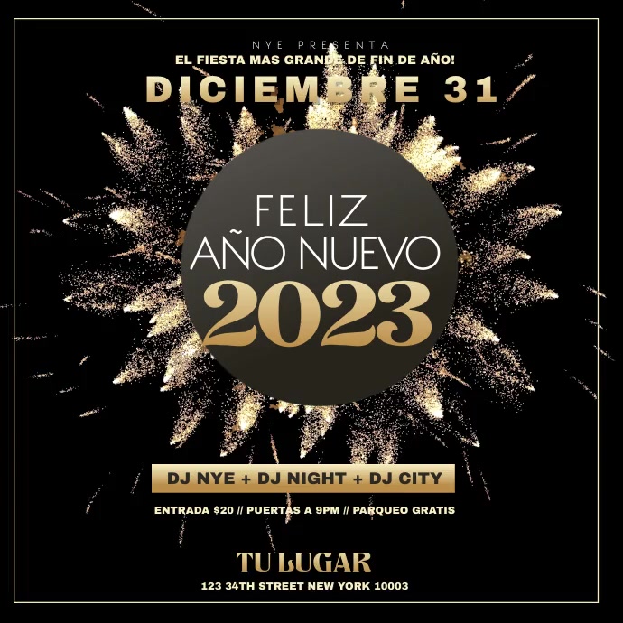 Feliz Ano Nuevo Flyer Template Postermywall