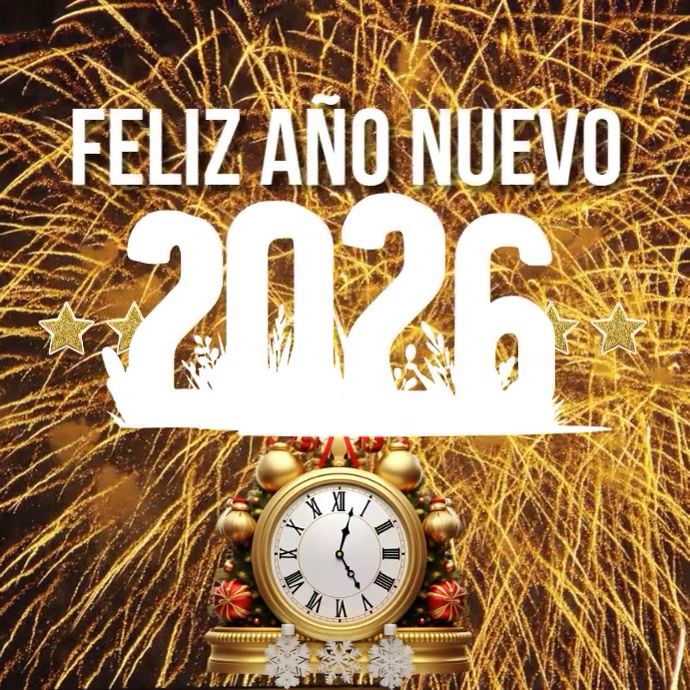 Feliz año nuevo 2026 Pos Instagram template