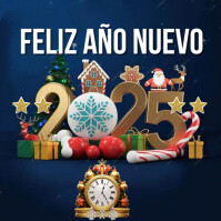 Feliz año nuevo 2025 โพสต์บน Instagram template