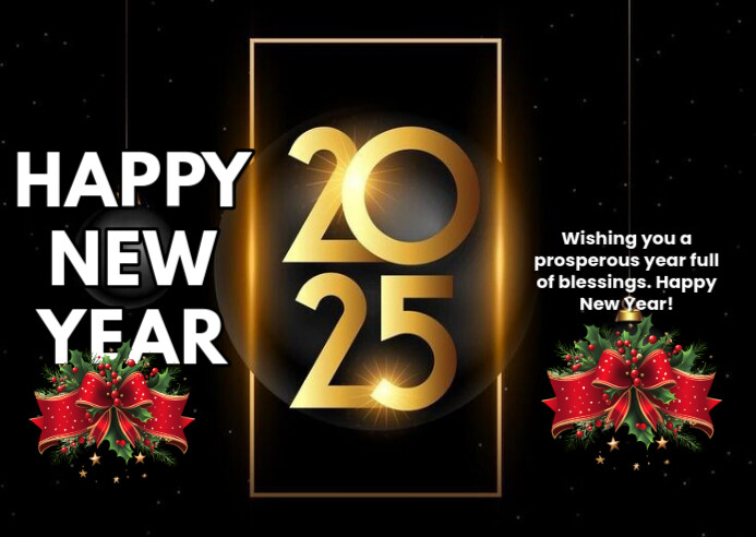 Feliz año nuevo Postcard template