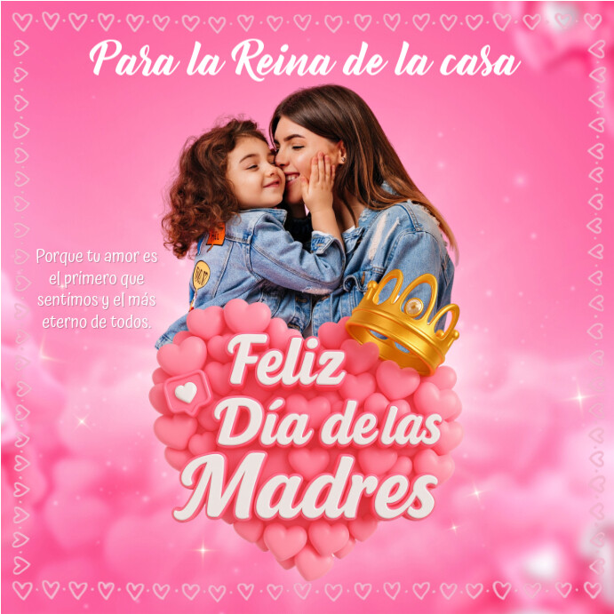 Feliz Día De Las Madres – Arte 3d Editable Publicación De Instagram template