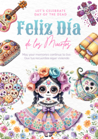 Feliz Dia De los Muertos A4 template