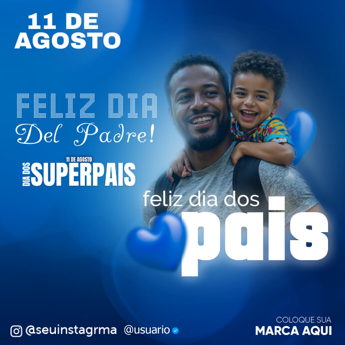 Feliz Dia Del Padre Publicación De Instagram template