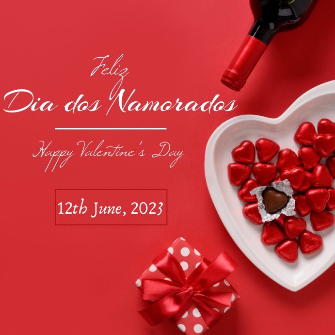 feliz dia dos namorados,happy valentine day Instagram Post template