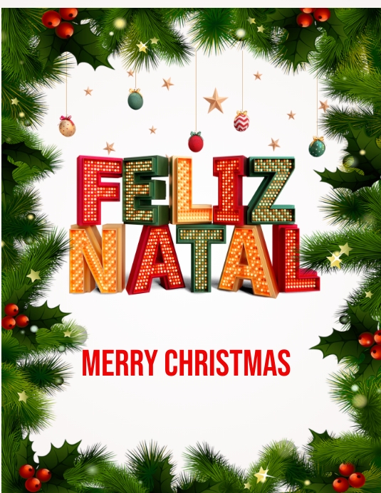 feliz natal, merry christmas Flyer (US Letter) template