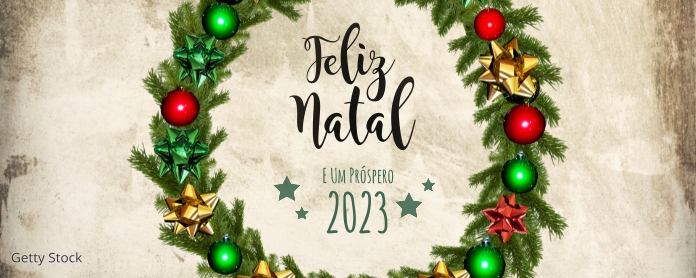 Feliz Natal e Próspero 2023 facebook post Twitch Profile Banner template
