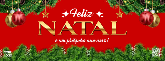 Feliz natal e um próspero ano novo Facebook Cover Photo template