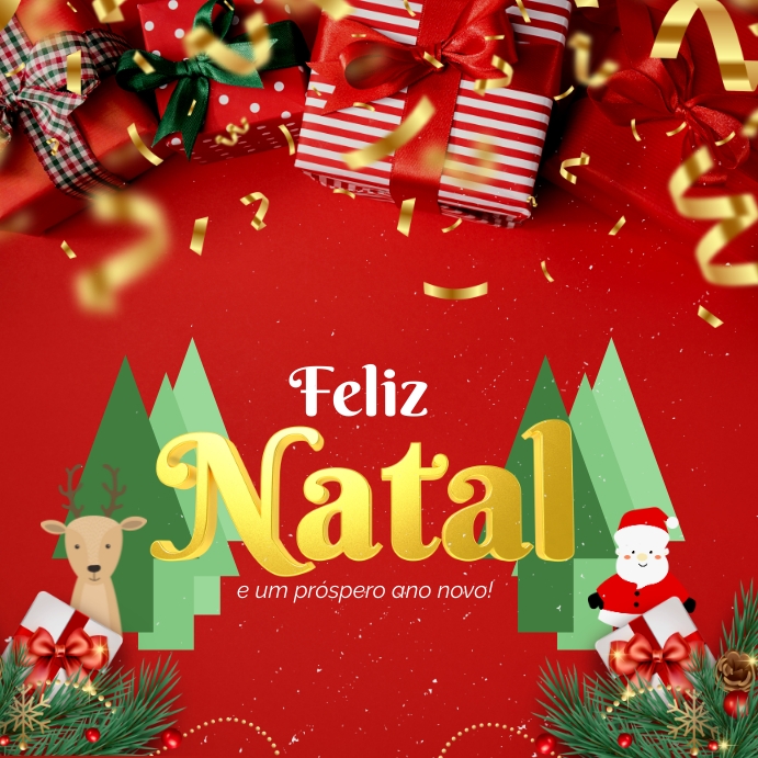 Feliz Natal e um próspero ano novo Instagram Post template