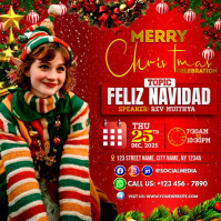 Feliz Navidad Christmas Church Program Instagram Post template