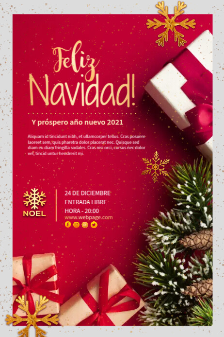 Feliz Navidad Christmas Flyers Template | PosterMyWall