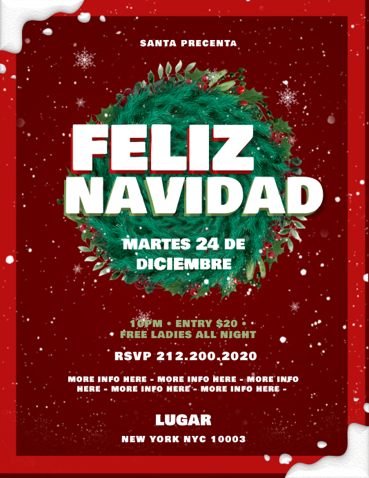 5in 11in FELIZ NAVIDAD Party Flyer Template | PosterMyWall