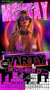 Female DJ Party Event Video Template Instagram Story