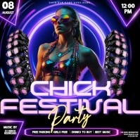 Female Fest Festival Party Event Design Template Square (1:1)