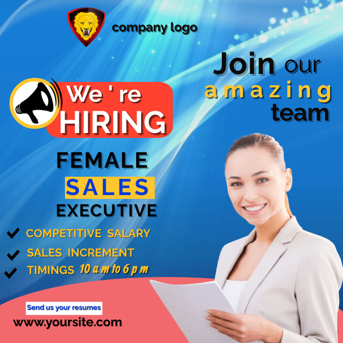 Female hiring Template | PosterMyWall
