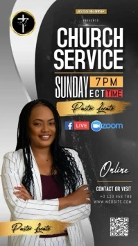 Female pastor church design template