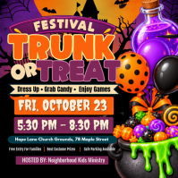 Black Trunk or Treat Festival Сообщение Instagram Template