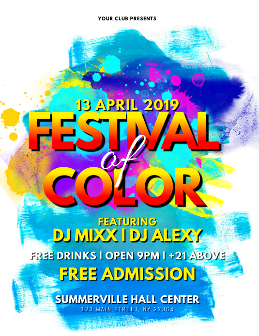 plantilla de del festival de de color postermywall colores llamativos para flyers