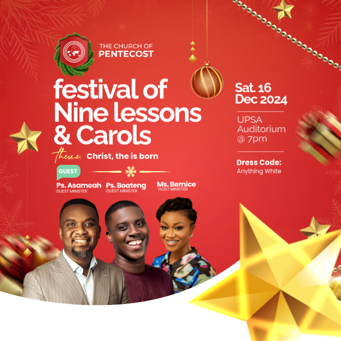Sample Nine Festival of Nine Lessons & Carols Template | PosterMyWall