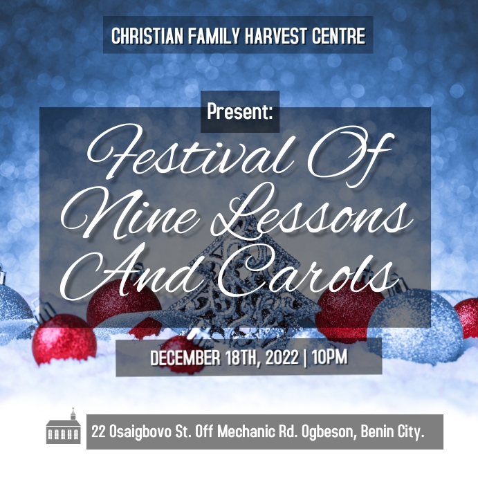 Festival of Nine Lessons and Carols Service Template PosterMyWall