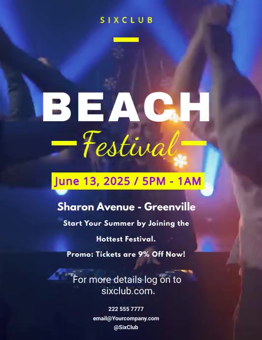 FESTIVAL VIDEO TEMPLATE.R Flyer (US Letter)