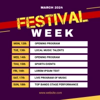 Festival Week Event Schedule Template 方形(1:1)