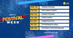 Festival Week Event Schedule Template Immagine condivisa di Facebook