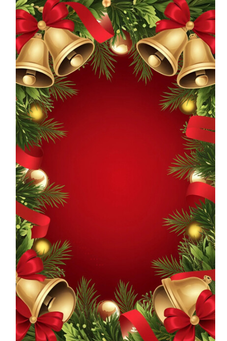 Festive Bells and Greenery Frame Template | PosterMyWall