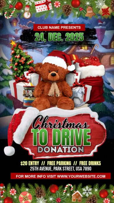 Festive Charity Drive Template | PosterMyWall