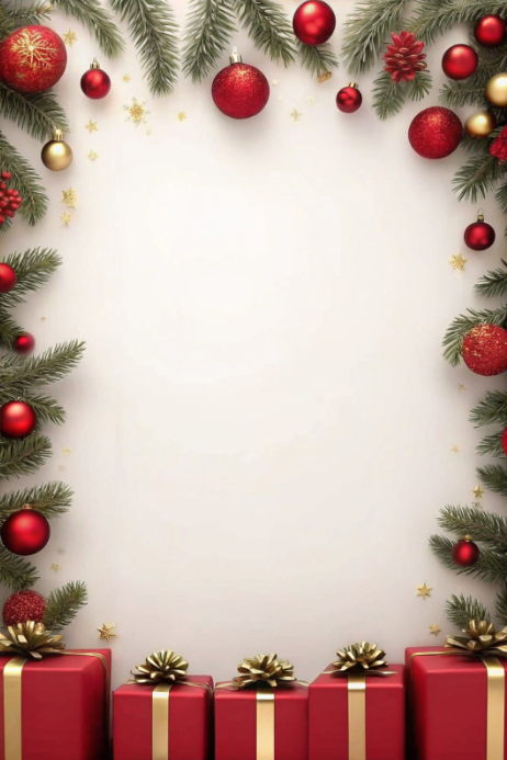 Festive Christmas Frame With Gift Boxes Template | PosterMyWall