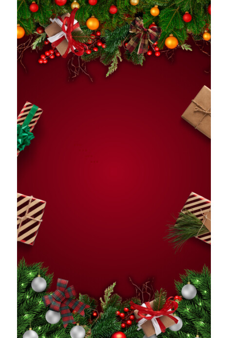 Christmis Raffle Border Festive Christmas Gift Border on Red Template | PosterMyWall