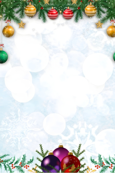 Festive Christmas Ornament Frame with Pine Garland Template | PosterMyWall