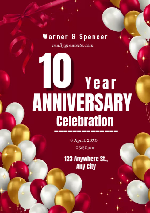 Festive Company Anniversary Poster Template | PosterMyWall