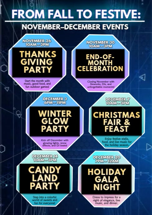 Festive Events for November–December Template | PosterMyWall