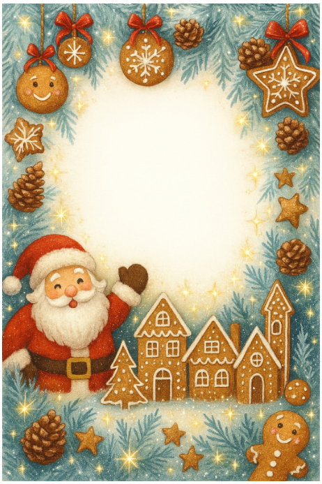 Plantilla de Festive Gingerbread Christmas Card Frame | PosterMyWall