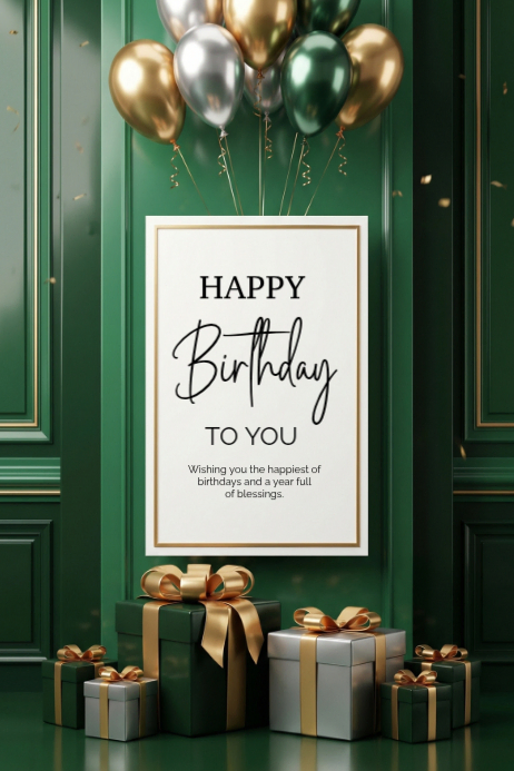 Festive Happy Birthday Poster with Balloons Template | PosterMyWall