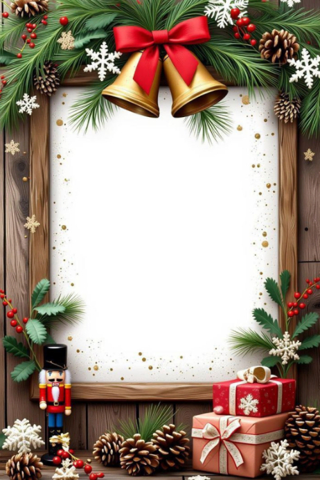 Festive holiday frame template | PosterMyWall