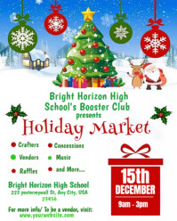 White Holiday Market Event Instagram Portrait Template