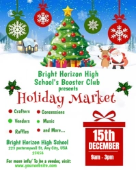 Festive Holiday Market Flyer – Christmas Craft Fair & Vendor Event Template" Instagram Portrait