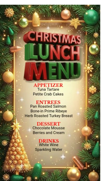 Festive Lunch Menu Template | PosterMyWall