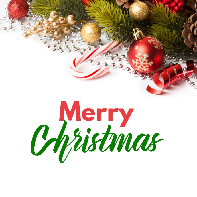 Festive Ornamental Christmas Card Instagram Post template