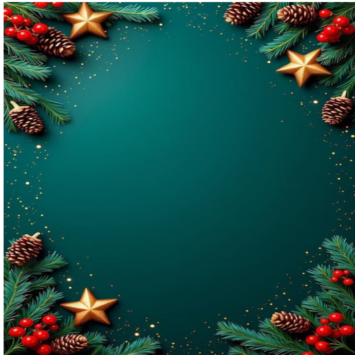 Plantilla de Festive pine& Gold Christmas frame | PosterMyWall