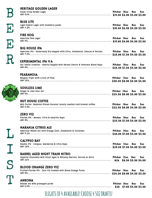 Beer Menu Front Flyer (US Letter) template