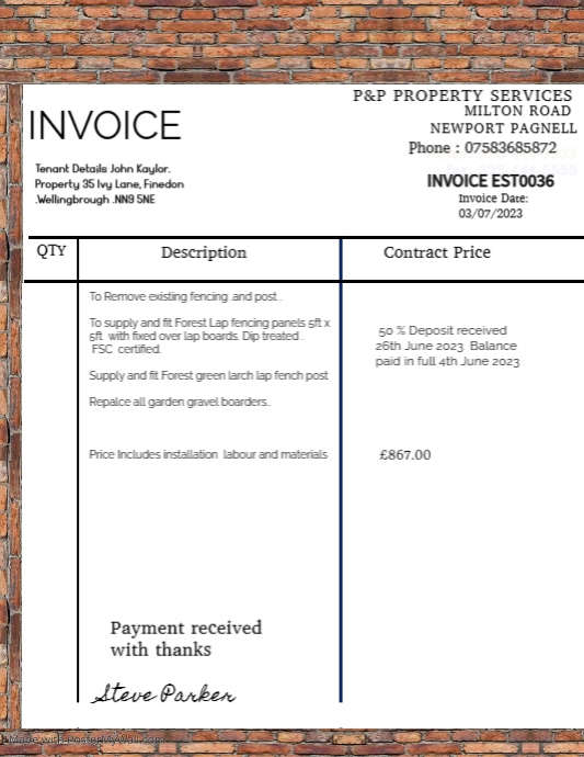 Brick Invoice Template PosterMyWall Brick Invoice Template PosterMyWall